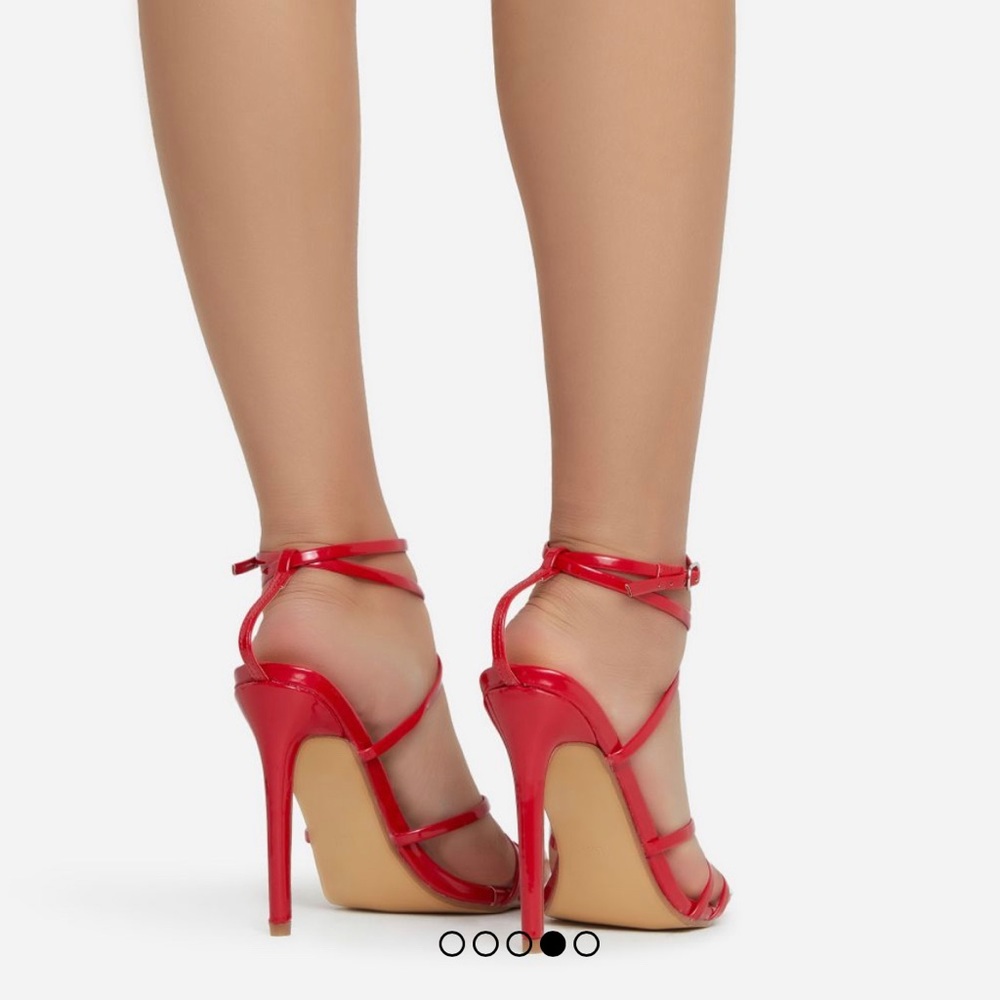 Ego Kaia Pointed Barely There Heel In Red Patent - image 3